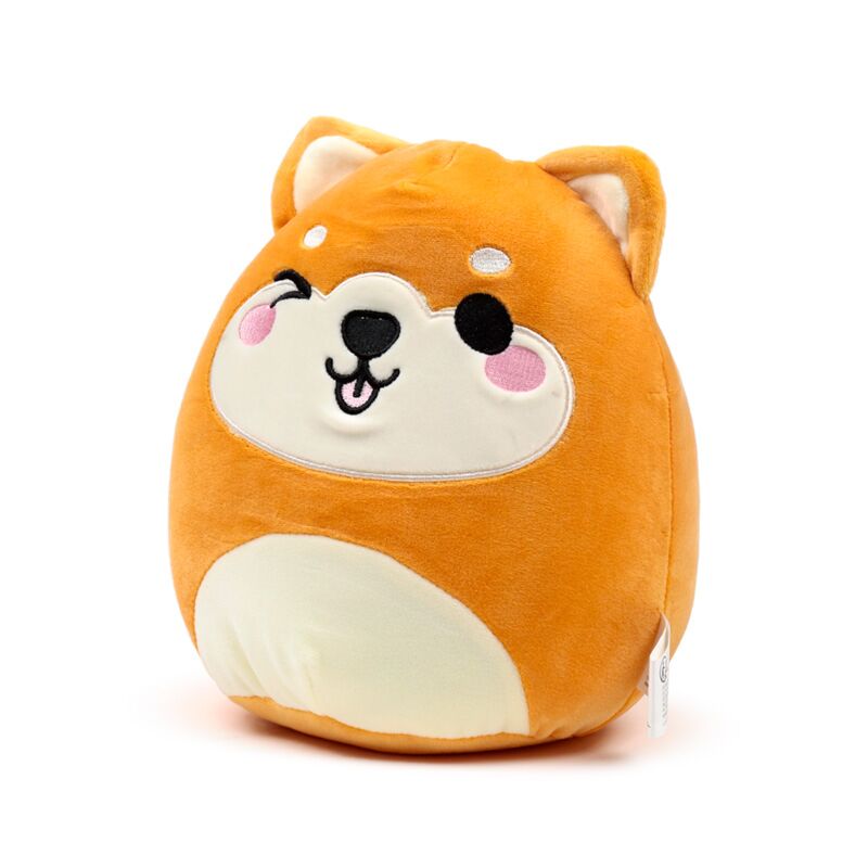 Jucarie plus, material premium Velboa, moale, Shuggs cainele Shiba Inu, Adoramals, Colectia Squidglys Relaxeazzz