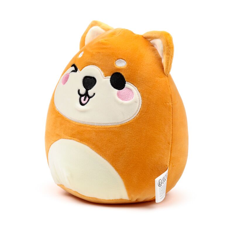 Jucarie plus, material premium Velboa, moale, Shuggs cainele Shiba Inu, Adoramals, Colectia Squidglys Relaxeazzz