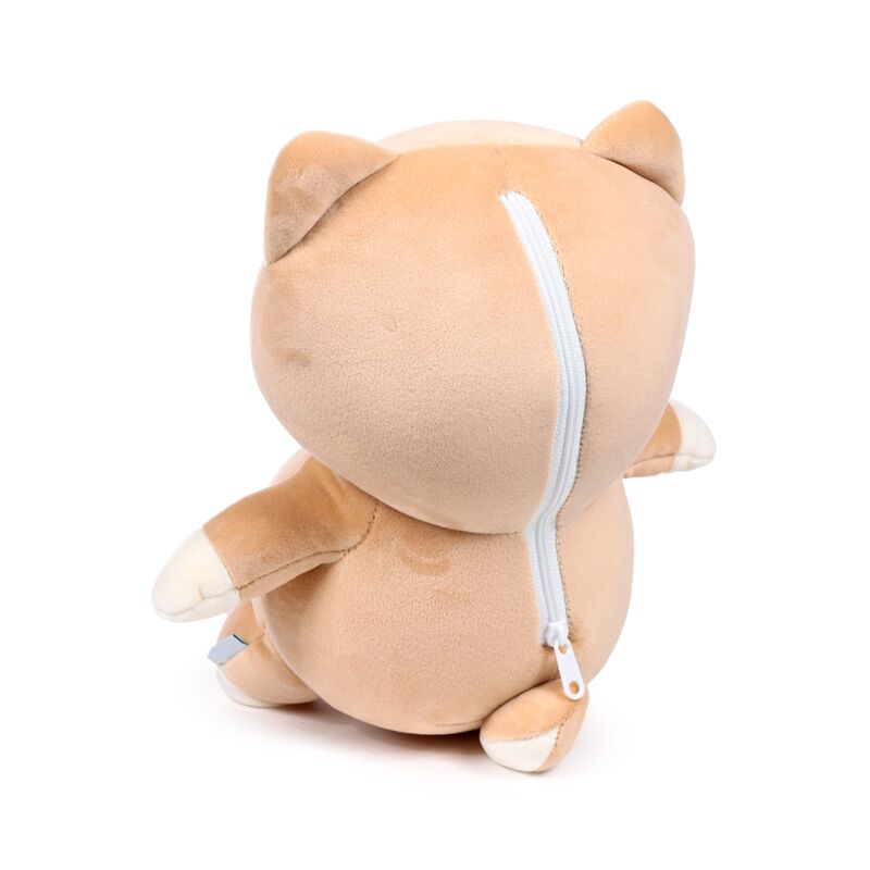 Perna de calatorie sau jucarie plus, 2 in 1, reversibila, Caine Shiba Inu, Shuggs, Swapseazzz Adoramals