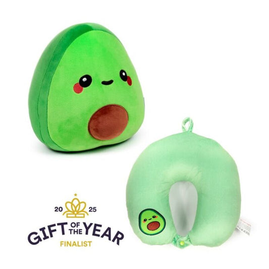 Pernă de călătorie sau jucărie de pluș Avocado, 2 în 1, reversibilă, Avocado Pedro, Relaxeazzz