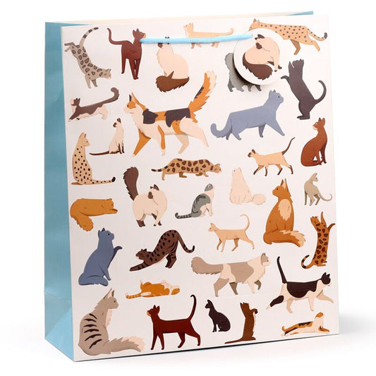 Punga cadou Pisici, Feline Fine, design pisici adorabile, pentru daruri speciale, extra mare, 40 x 35 x 12 cm
