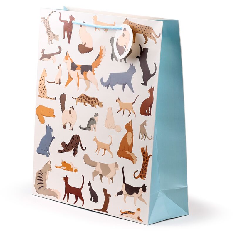 Punga cadou Pisici, Feline Fine, design pisici adorabile, pentru daruri speciale, extra mare, 40 x 35 x 12 cm