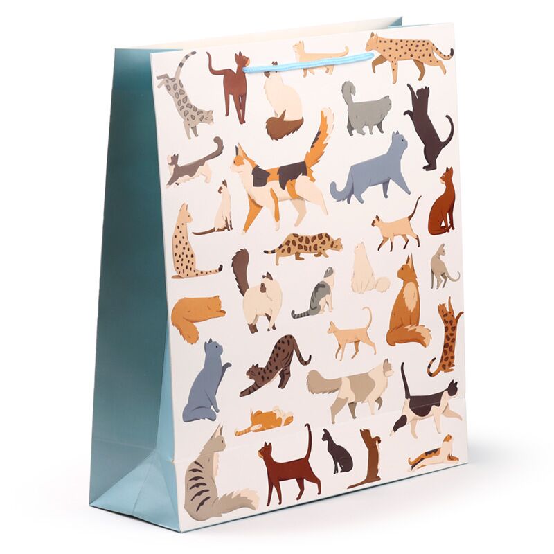 Punga cadou Pisici, Feline Fine, design pisici adorabile, pentru daruri speciale, extra mare, 40 x 35 x 12 cm