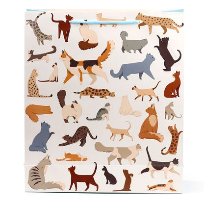 Punga cadou Pisici, Feline Fine, design pisici adorabile, pentru daruri speciale, extra mare, 40 x 35 x 12 cm