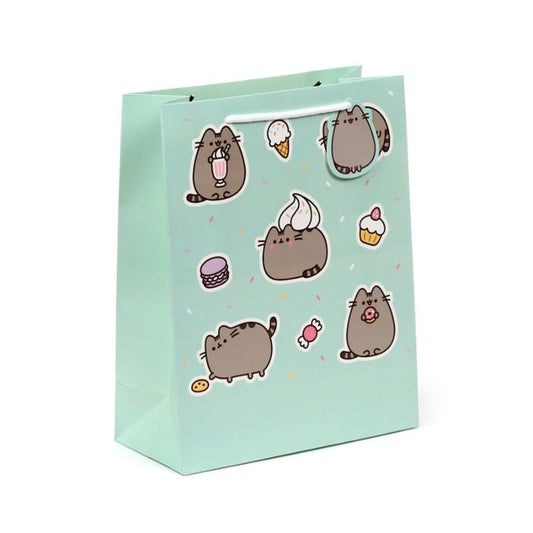 Punga cadou, Pusheen the Cat, Gift Bag, design pisica Pusheen cu dulciuri