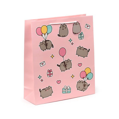Punga cadou, Pusheen the Cat, Gift Bag, design pisica Pusheen cu cadouri si baloane