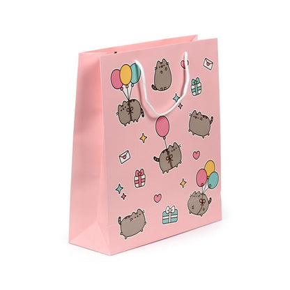 Punga cadou, Pusheen the Cat, Gift Bag, design pisica Pusheen cu cadouri si baloane