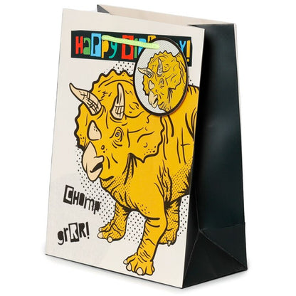 Punga cadou Dinozaur, text Happy Birthday, Dinosauria, tematica Aniversara pentru copii