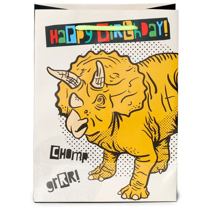 Punga cadou Dinozaur, text Happy Birthday, Dinosauria, tematica Aniversara pentru copii