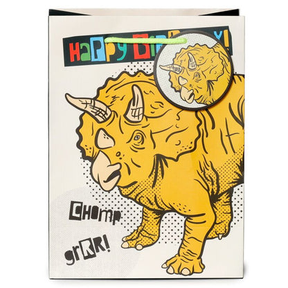 Punga cadou Dinozaur, text Happy Birthday, Dinosauria, tematica Aniversara pentru copii