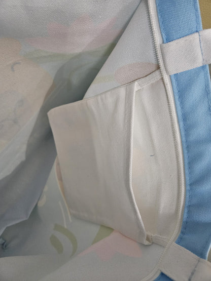 Geantă de plajă, Capybara, mesaj amuzant Chillin', Turcoaz