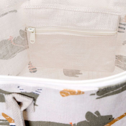 Geanta de plaja, cu fermoar, din iuta, Bertrand Bulldog Francez