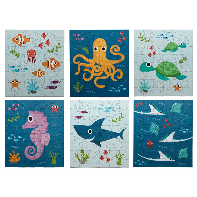 Puzzle surpriza pentru copii, din carton reciclat, Splosh Sealife, puzzle Jigsaw, animale marine, 48 de piese