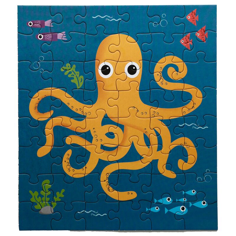 Puzzle surpriza pentru copii, din carton reciclat, Splosh Sealife, puzzle Jigsaw, animale marine, 48 de piese
