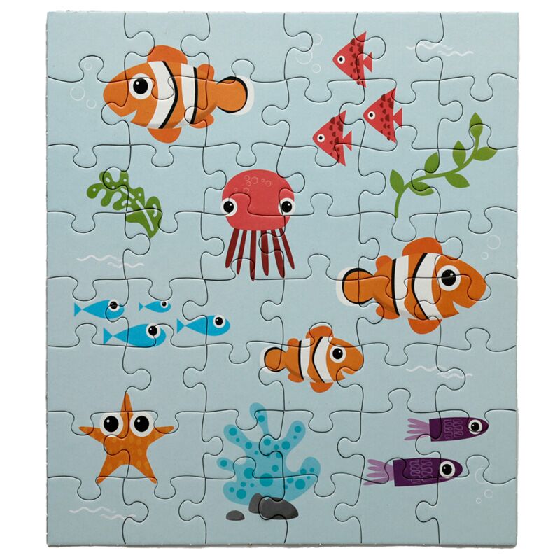 Puzzle surpriza pentru copii, din carton reciclat, Splosh Sealife, puzzle Jigsaw, animale marine, 48 de piese