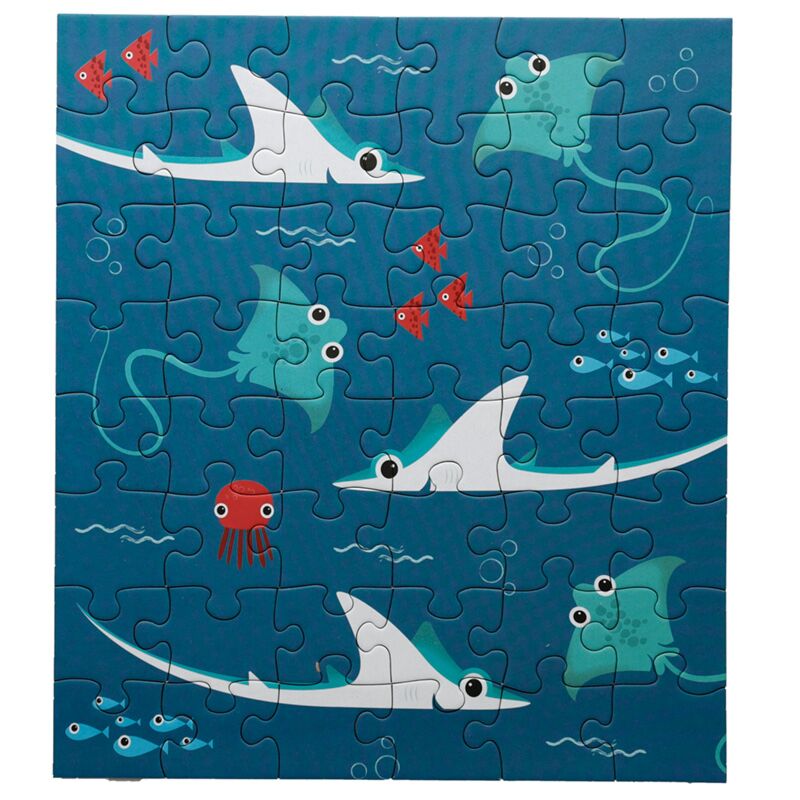 Puzzle surpriza pentru copii, din carton reciclat, Splosh Sealife, puzzle Jigsaw, animale marine, 48 de piese