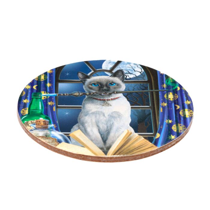 Set 4 coastere / suport pahare, din plută, design „Pisicile Magice ale Lisei Parker”