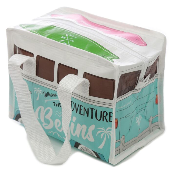 Geanta pentru pranz, model Campervan VW, maner pentru transport, impermeabila