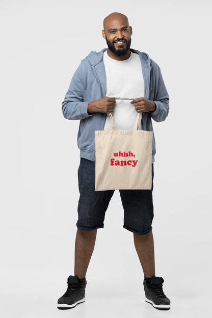 Tote Bag, bumbac premium, ilustrație originală, text Fancy “natural”