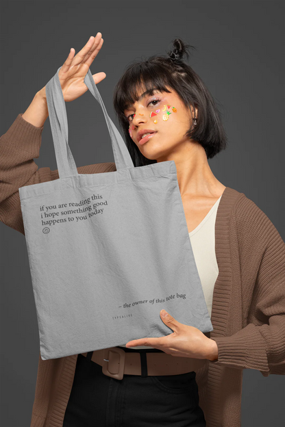 Tote Bag, bumbac premium, ilustrație originală, text Something Good