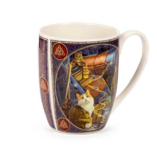 Cană porțelan, licență Lisa Parker, Witchwood Express Cats, design cu pisici magice, 300 ml