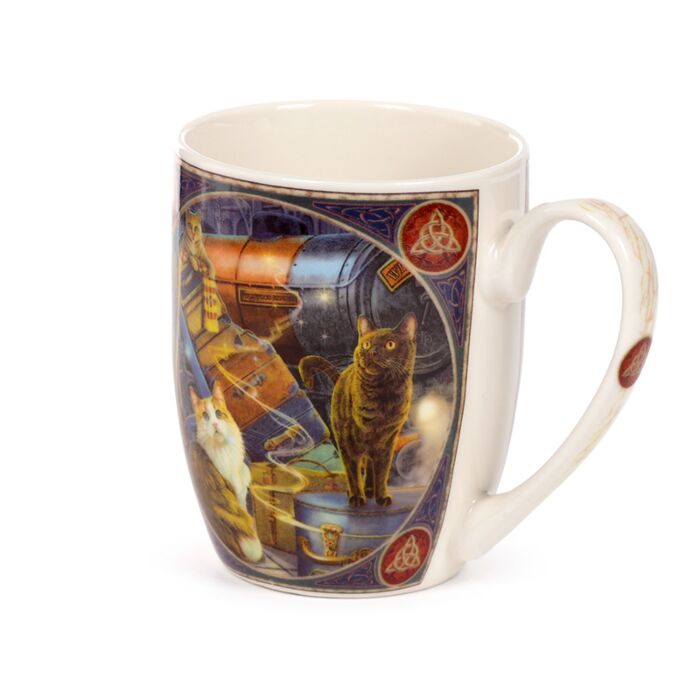 Cană porțelan, licență Lisa Parker, Witchwood Express Cats, design cu pisici magice, 300 ml