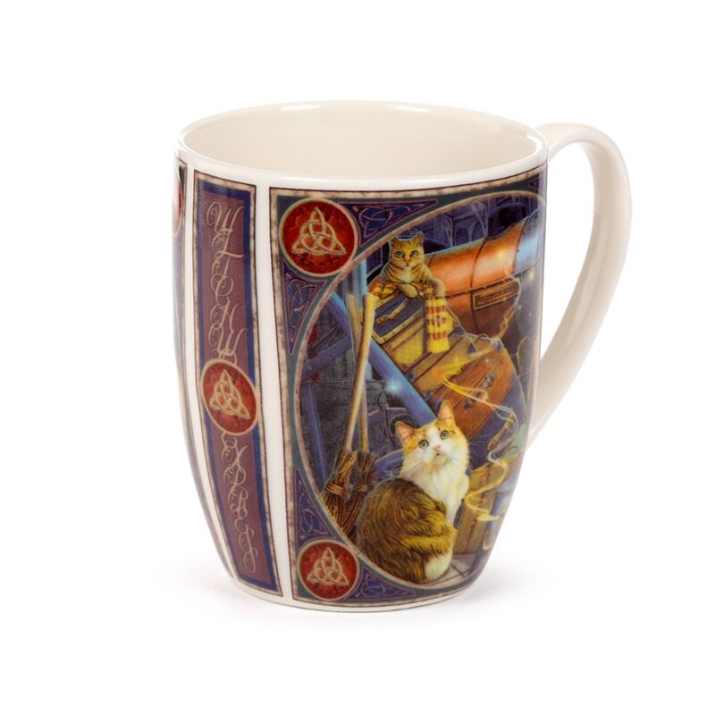 Cană porțelan, licență Lisa Parker, Witchwood Express Cats, design cu pisici magice, 300 ml