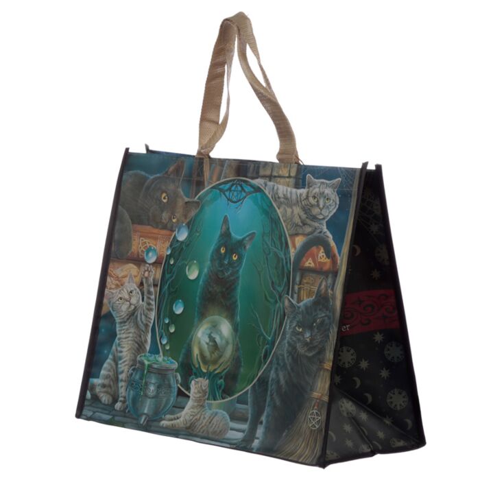 Geanta / Sacosa de cumparaturi, Lisa Parker, model pisica Magic Cat Montage, Shopping Bag, Reutilizabila