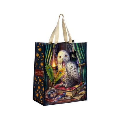 Geanta / Sacosa de cumparaturi, Lisa Parker, model bufniță Guardian of Spells, Shopping Bag, Reutilizabila