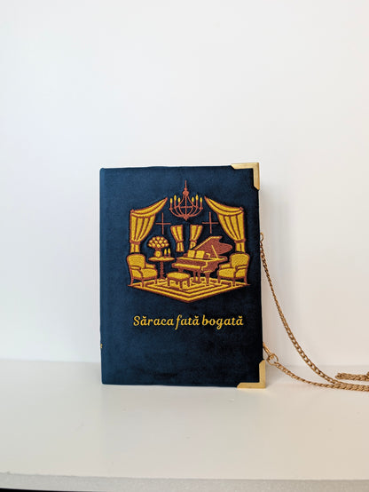 Geantă Carte Handmade Personalizată – Săraca fată bogată