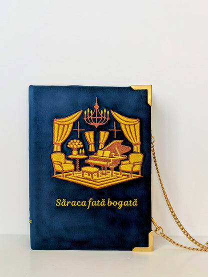 Geantă Carte Handmade Personalizată – Săraca fată bogată