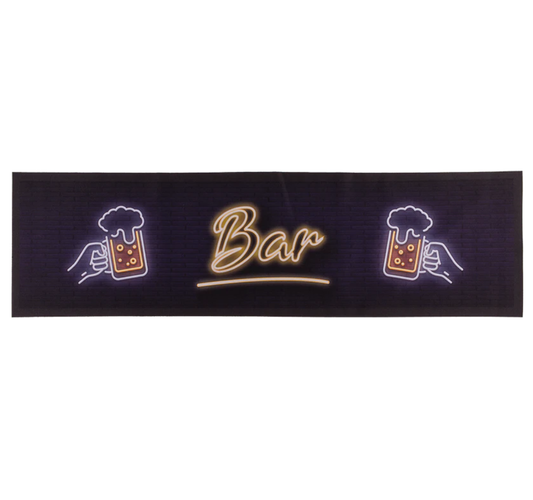 Covoraș de bar decorativ Bere, cu efect neon, antiderapant