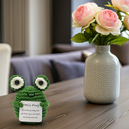 Mascotă croșetată, broscuță, Positive Frog