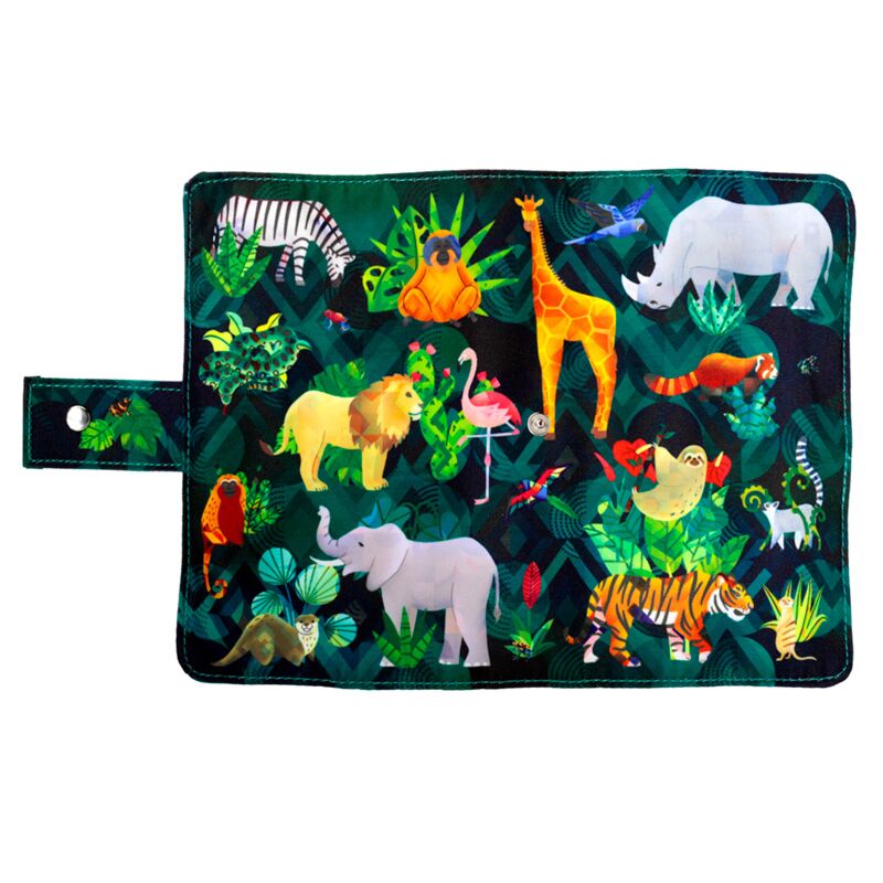 Set Papetărie Eco, în Husă Imprimată Animal Kingdom, 8 Piese