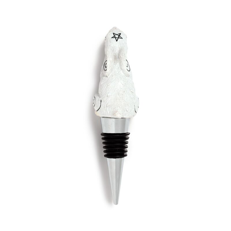 Dop pentru sticla de vin, decorativ, cu iepure privind luna, din rasina, Moon Gazing Hare, 13 cm