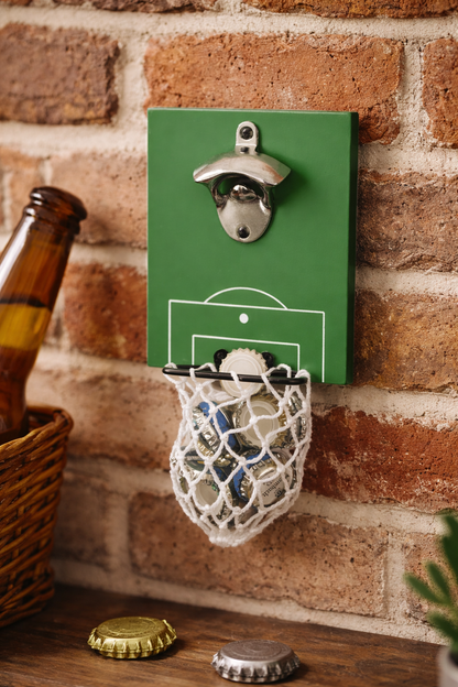 Desfăcător de sticle cu colector de capace – design poartă de fotbal
