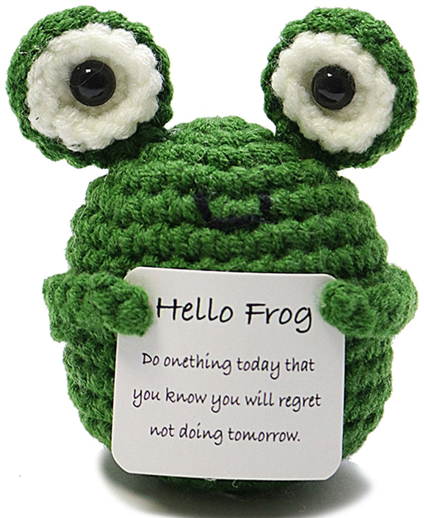 Mascotă croșetată, broscuță, Positive Frog