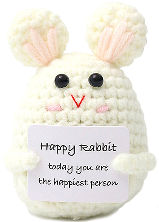 Mascota tricotata, model iepure, Positive Rabbit, 7 cm