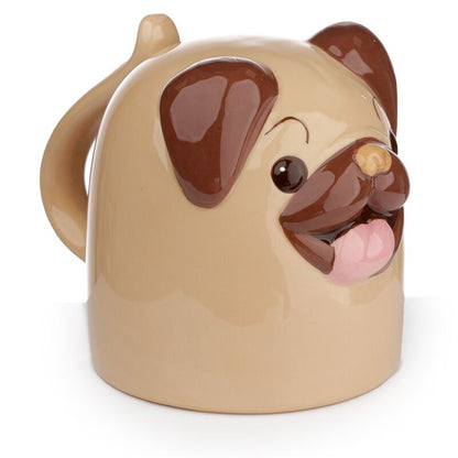 Cana ceramica Pug adorabila, 590 ml, perfecta pentru iubitorii de caini, design jucaus si vesel.
