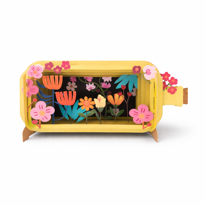 Felicitare 3D Message in a Bottle, Grădină de flori