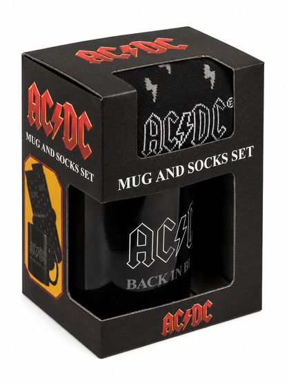 Set cadou cană și șosete, AC/DC Back in Black