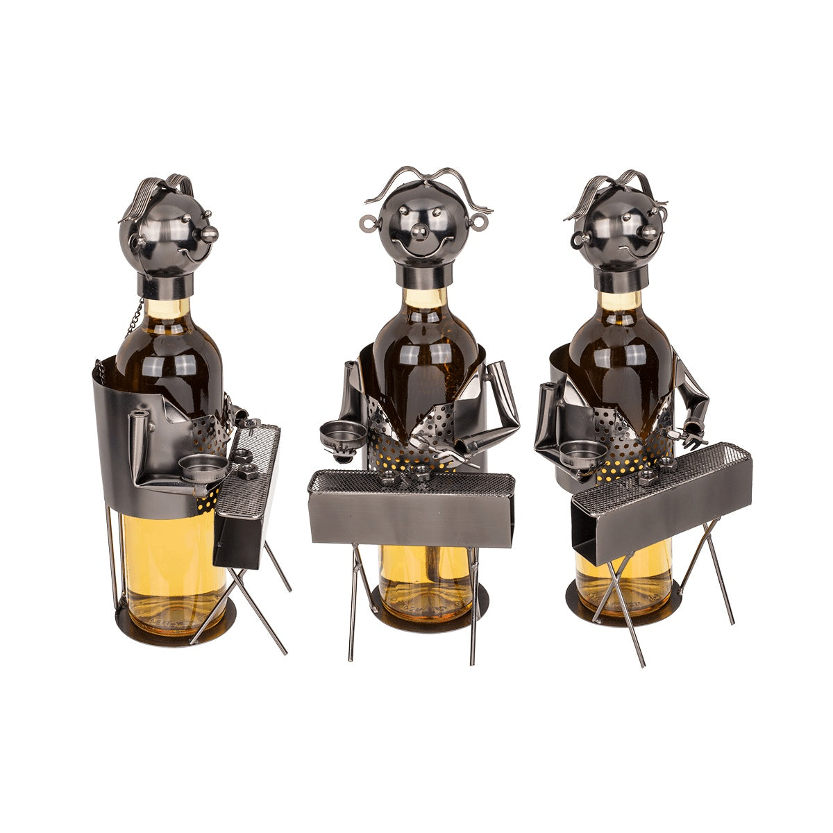 Suport pentru sticlă din metal – figurină BBQ Chef