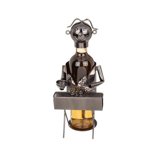 Suport pentru sticlă din metal – figurină BBQ Chef