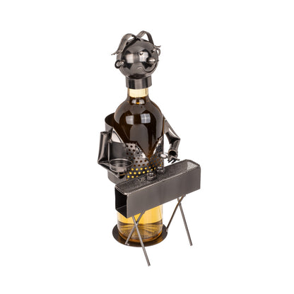 Suport pentru sticlă din metal – figurină BBQ Chef