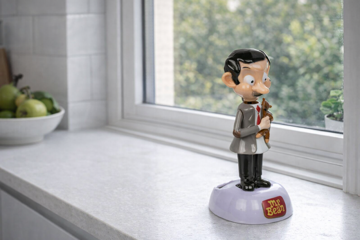 Decorațiune solară, figurină, Mr Bean & Teddy, pentru interior