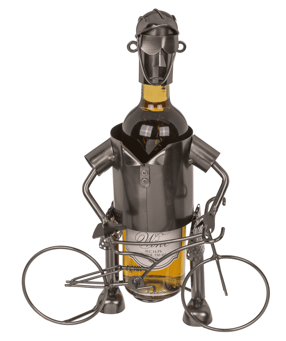 Suport pentru sticlă din metal – Biciclist