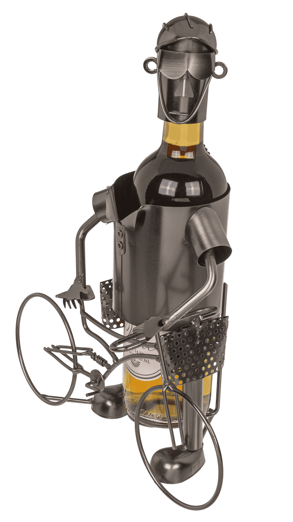 Suport pentru sticlă din metal – Biciclist