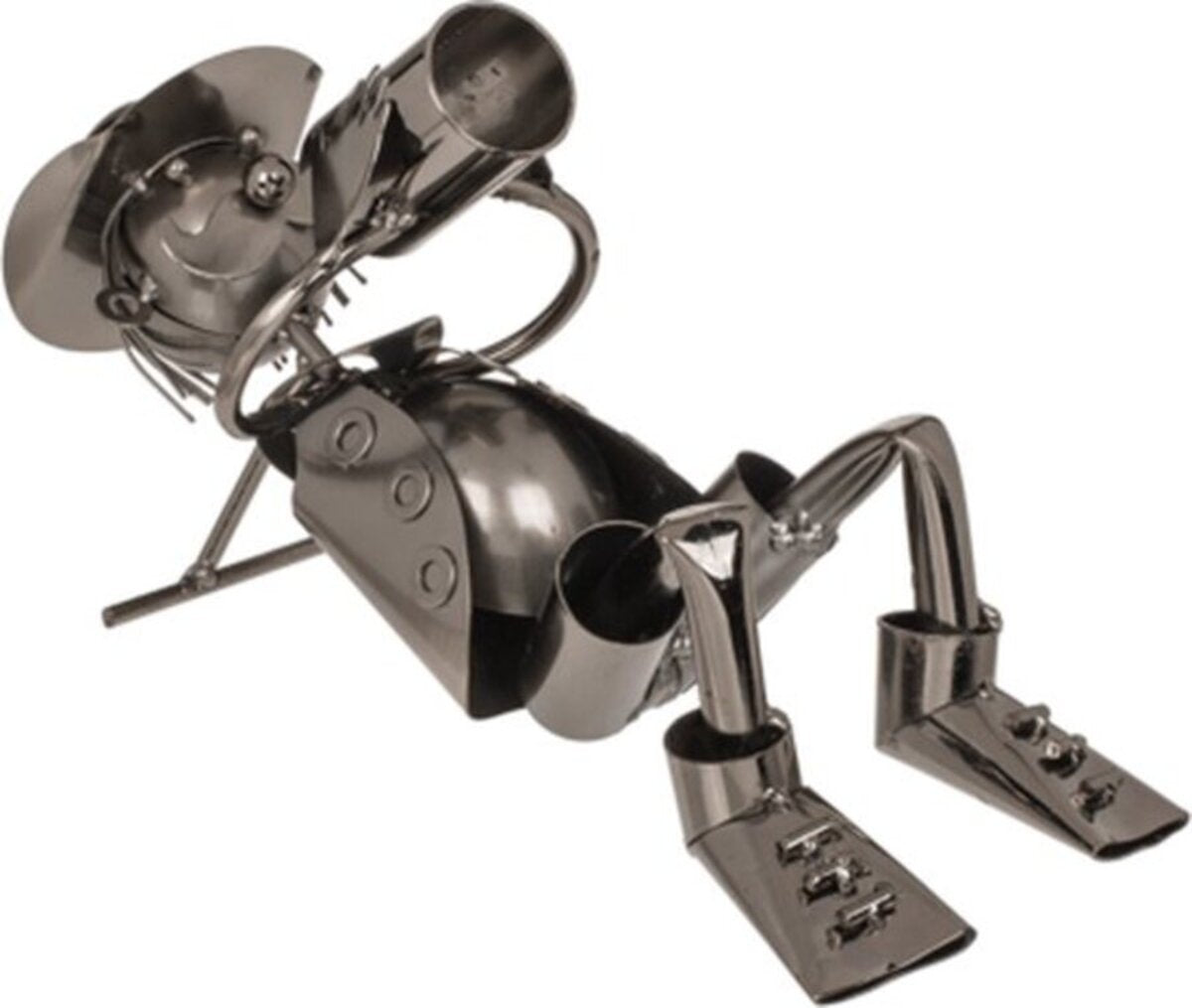 Suport pentru sticlă din metal – figurină Iubitorul de vin