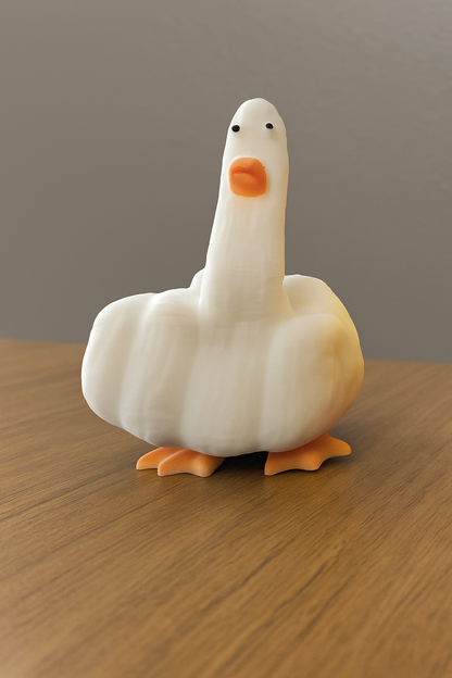 Jucarie antistres, squishy, rață amuzantă cu deget mijlociu, model Middle finger Duck