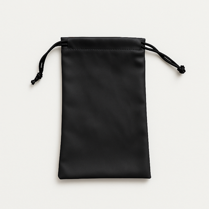 Husă pentru ochelari, cu șnur, etui tip săculeț, Neagră